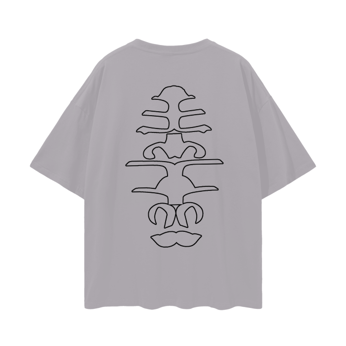 WRLDCO® (FW2425 Never Forgot Release) “Spine” Oversize Deep Drop Shoulder Tee (Black Print)