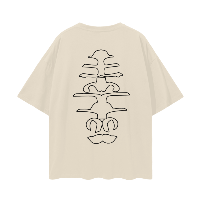 WRLDCO® (FW2425 Never Forgot Release) “Spine” Oversize Deep Drop Shoulder Tee (Black Print)