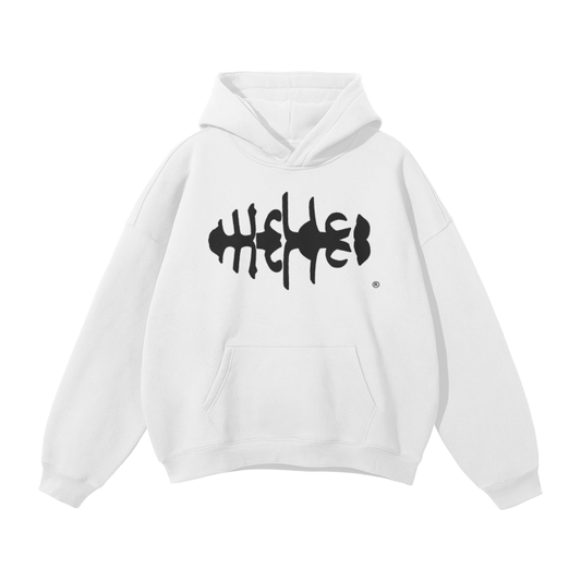 WRLDCO® (FW2425 Never Forgot Release) “Spine” Unisex Oversized Solid Color Fleece Hoodie (Black print)