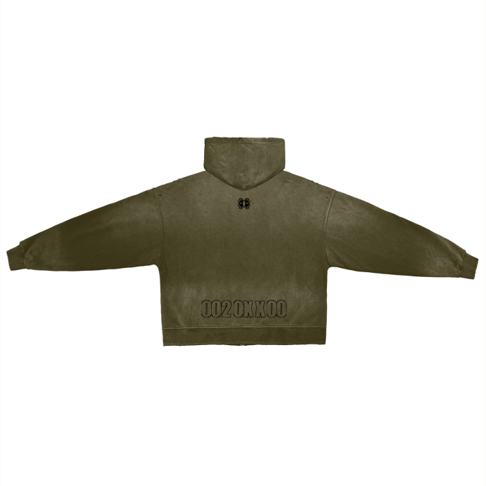 Miyanardo® "20XX" (FW2425 Original Release) Pure Cotton Hand-Frayed Washed Zip Hoodie (R3)
