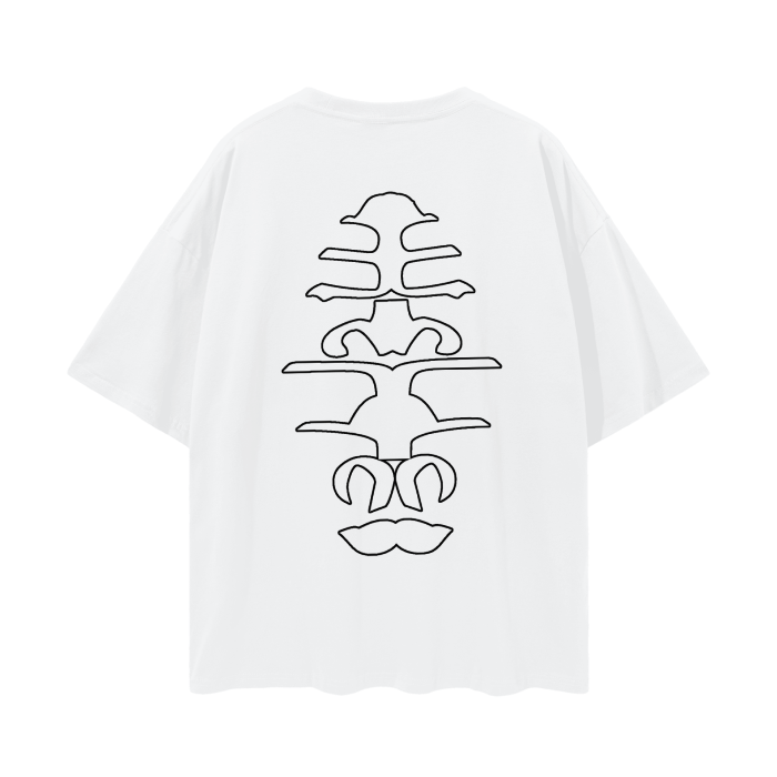 WRLDCO® (FW2425 Never Forgot Release) “Spine” Oversize Deep Drop Shoulder Tee (Black Print)
