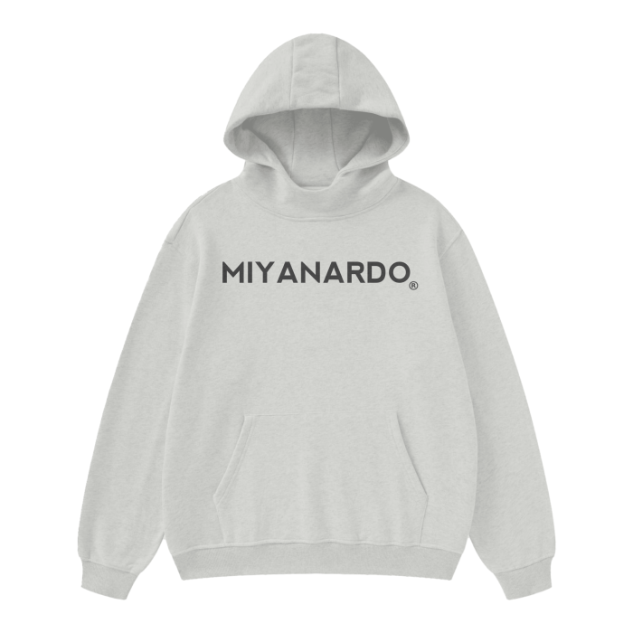 Miyanardo® "Basics 2425" (FW2425 Original Release) High Neck Insulated Fleece Hoodie Black print