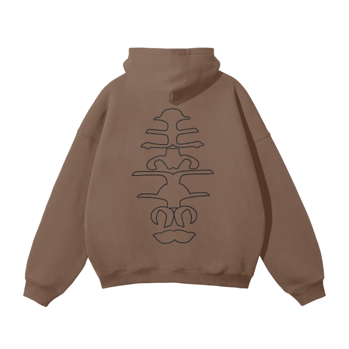 WRLDCO® (FW2425 Never Forgot Release) “Spine” Unisex Oversized Solid Color Fleece Hoodie