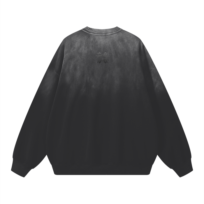Miyanardo® (FW2425 Original Release) “Ripped” (Black) Wash Drop-Shoulder Sweatshirt