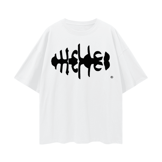 WRLDCO® (FW2425 Never Forgot Release) “Spine”   Oversize Deep Drop Shoulder Tee (Black Print)