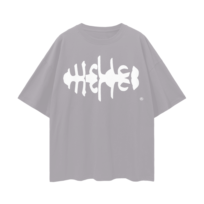 WRLDCO® (FW2425 Never Forgot Release) “Spine” Oversize Deep Drop Shoulder Tee - (White Print)