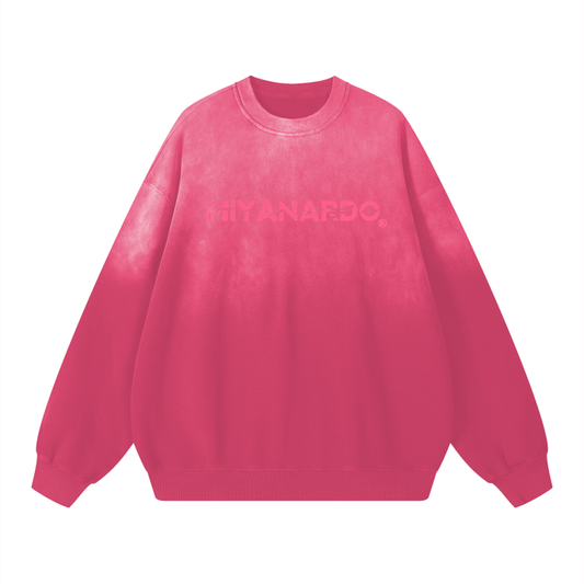 Miyanardo® (FW2425 Original Release) “Ripped” (Pink) Wash Drop-Shoulder Sweatshirt