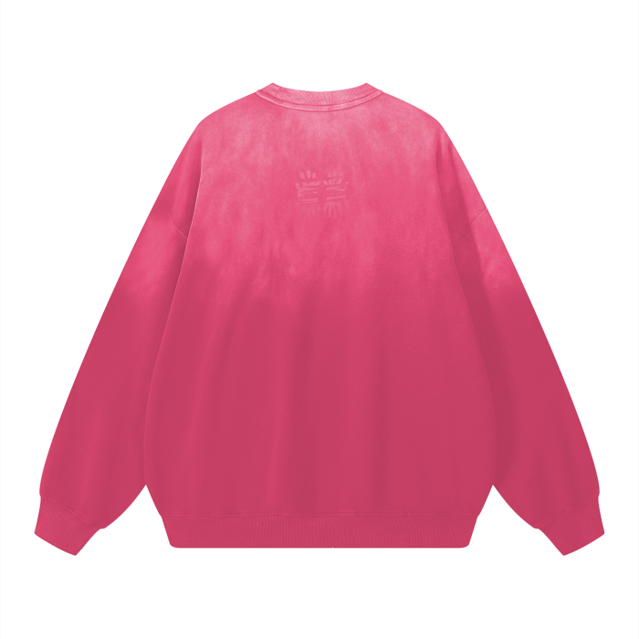 Miyanardo® (FW2425 Original Release) “Ripped” (Pink) Wash Drop-Shoulder Sweatshirt