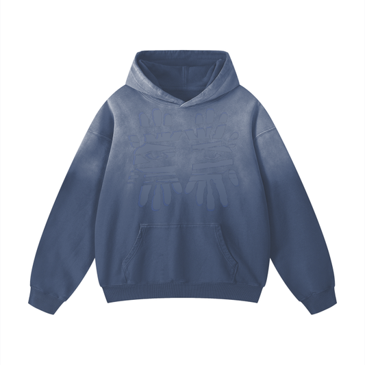 Miyanardo® (FW2425 Original Release) “Ripped”  Heavyweight Handcrafted Drop Shoulder Oversized Hoodie Blue