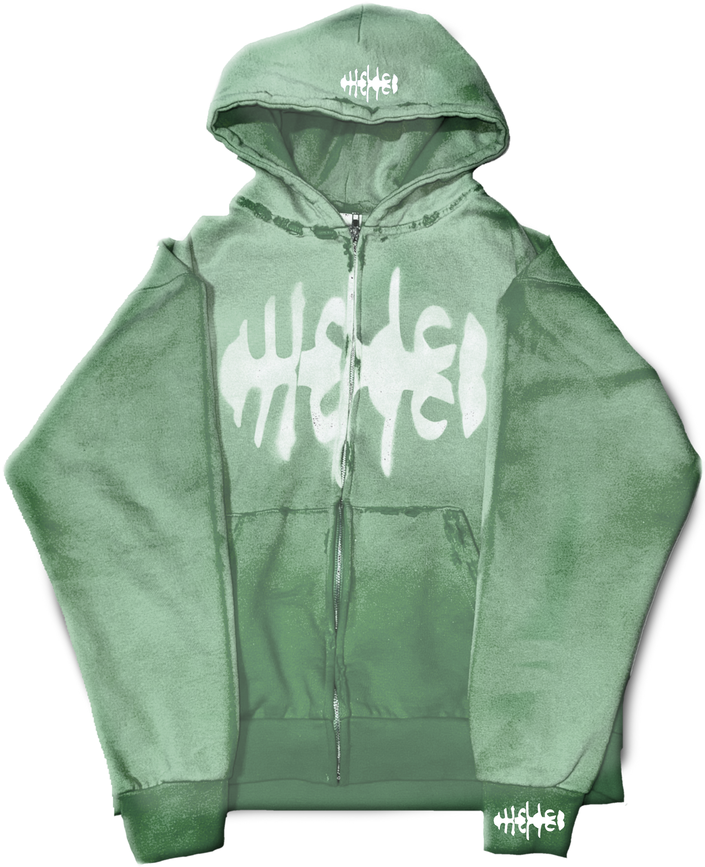 WRLDCO® (FW2425 Never Forgot Release) “WRLD MARKET” Weathered Zip Up Faded Green