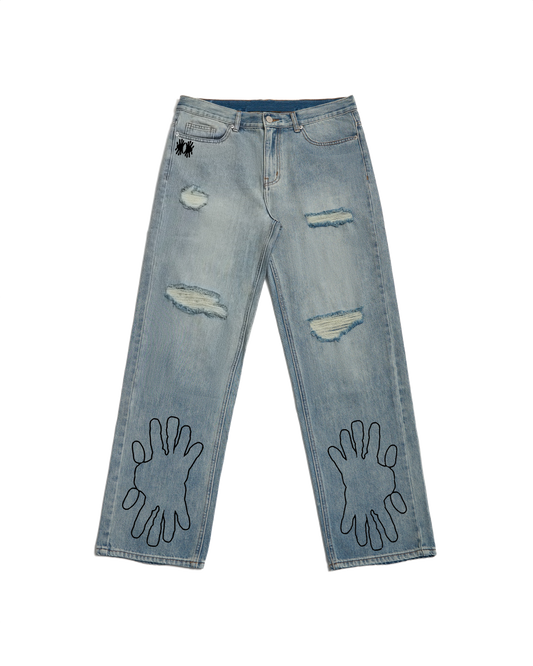 Miyanardo® (SS24) Miyanardo® "Art Project 3.0" Baggy ripped jeans (B)