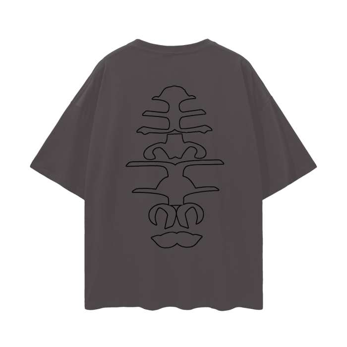 WRLDCO® (FW2425 Never Forgot Release) “Spine” Oversize Deep Drop Shoulder Tee (Black Print)