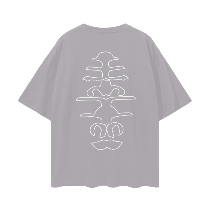 WRLDCO® (FW2425 Never Forgot Release) “Spine” Oversize Deep Drop Shoulder Tee - (White Print)