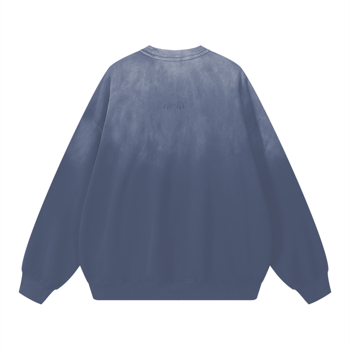 Miyanardo® (FW2425 Original Release) “Ripped” (Blue) Wash Drop-Shoulder Sweatshirt