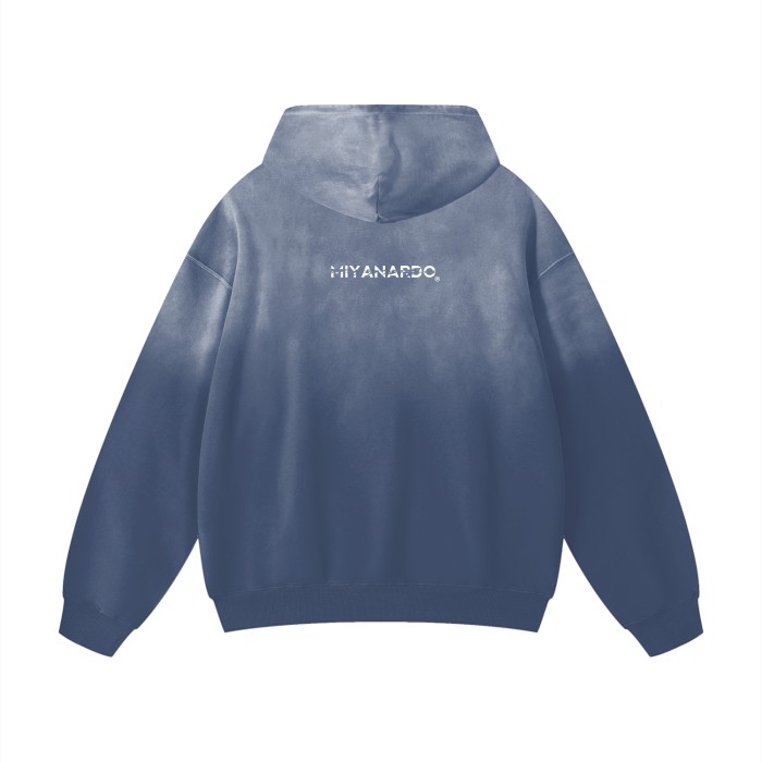 Miyanardo® (FW2425 Original Release) “Ripped” Heavyweight Handcrafted Drop Shoulder Oversized Hoodie Blue