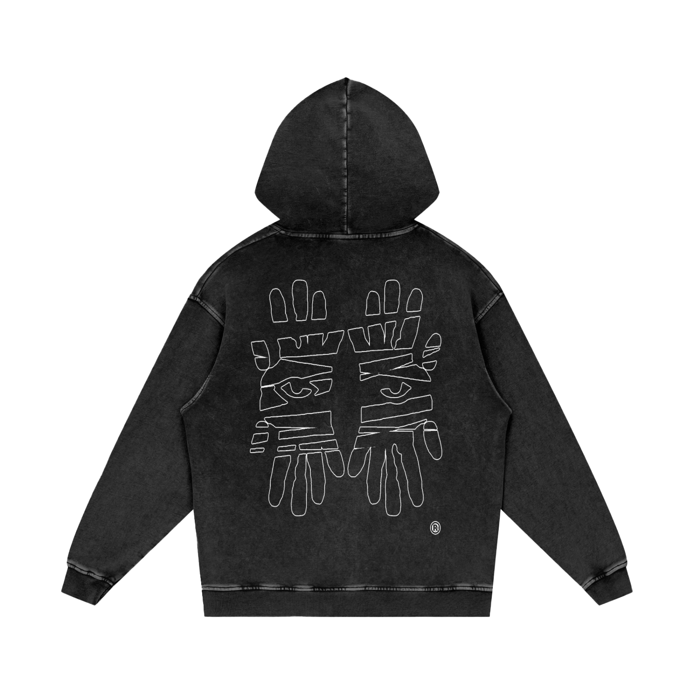 Miyanardo® (SS25 Original Release) “Ripped” Black Acid Wash Oversize Hoodie