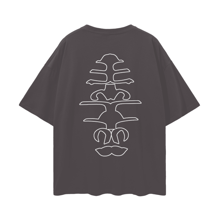 WRLDCO® (FW2425 Never Forgot Release) “Spine” Oversize Deep Drop Shoulder Tee - (White Print)