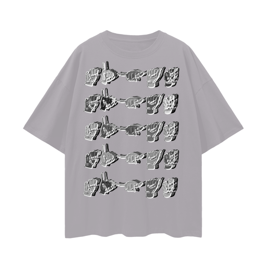 Miyanardo® (SS25 Original Release) “Hand Signs” Oversize Drop Shoulder BWG