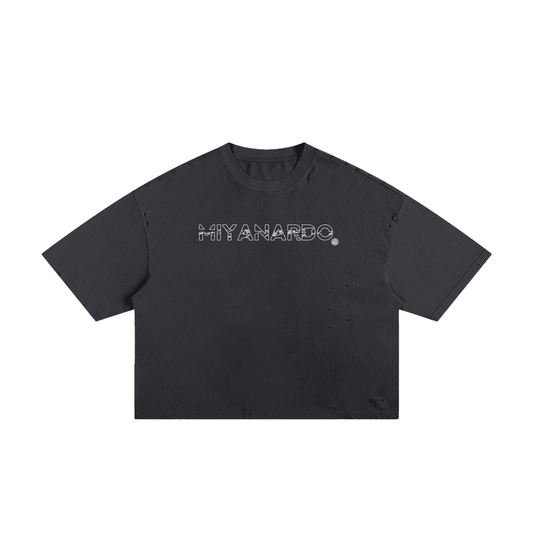 Miyanardo® (SS25 Original Release) “Ripped” Black Frayed Boxy Tee