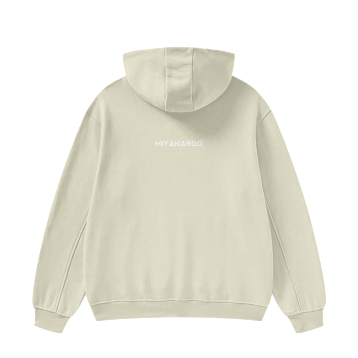 Miyanardo® "Basics 2425" (FW2425 Original Release) Basic High Neck Insulated Fleece Hoodie white print