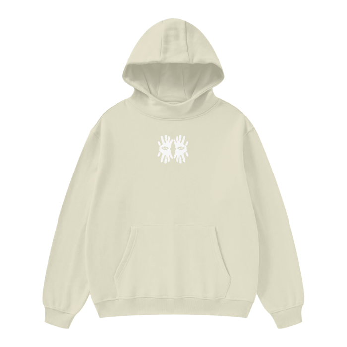 Miyanardo® "Basics 2425" (FW2425 Original Release) Basic High Neck Insulated Fleece Hoodie white print